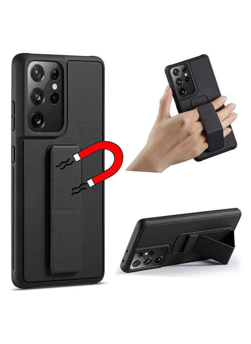 Raxoom Compatible with Samsung Galaxy S22 Plus Slim Hard Silicone Gel Rubber Premium TPU Fold-able Magnetic Kickstand - Image 1