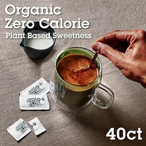 IN THE RAW Stevia In The Raw Organic Stevia Sweetener Packets, 40 Ct, Zero Calorie Stevia Sugar Substitute Packets, No Erythritol or Artificial Flavors, USDA Organic, Non-GMO Project Verified, Vegan - Image 2