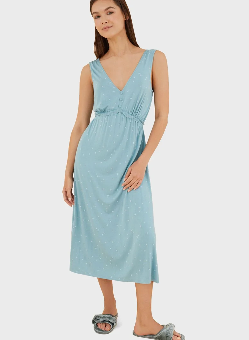 women'secret Side Slit Ruched Detail Nightwear