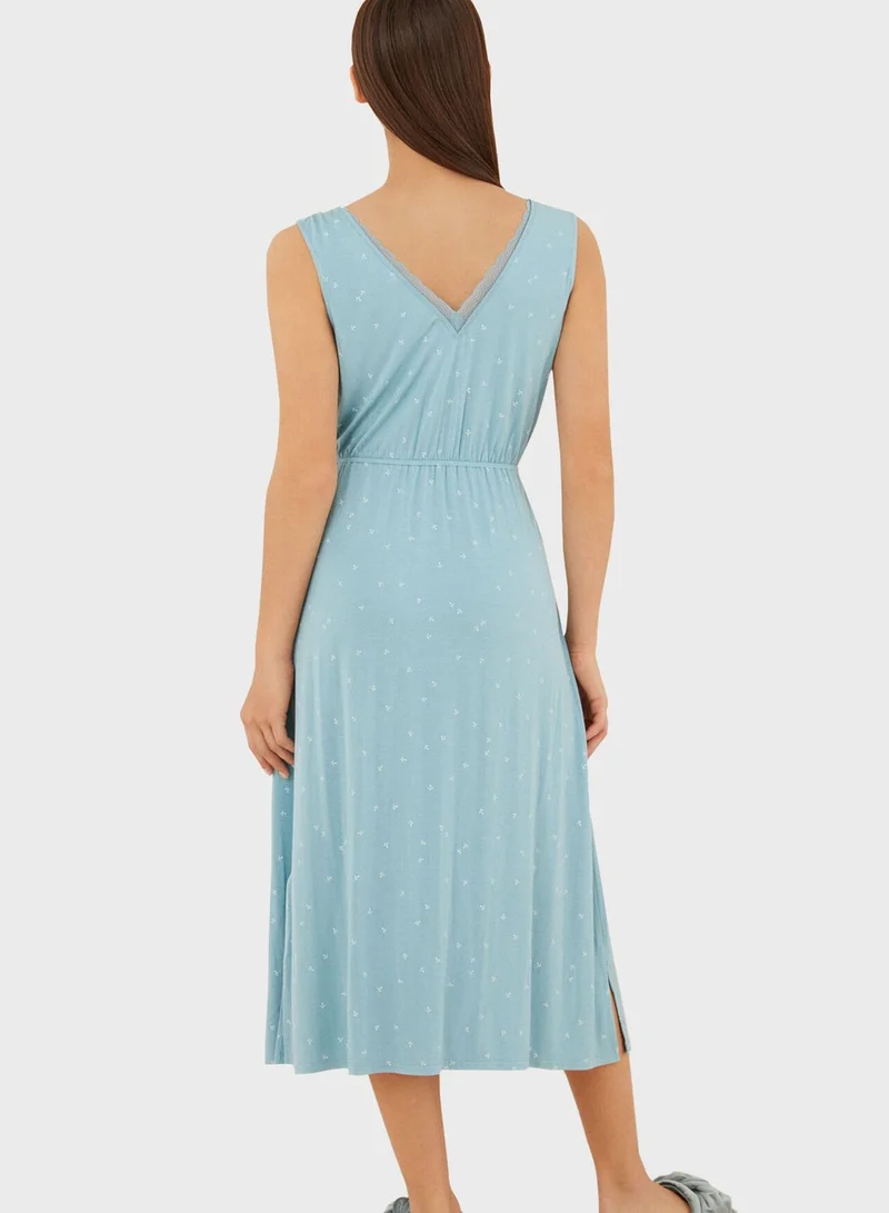 women'secret Side Slit Ruched Detail Nightwear
