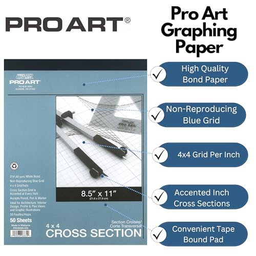 Pro Art 8-1/2-Inch by 11-Inch Cross Section Paper Pad, 4 Squares per Inch - Image 2