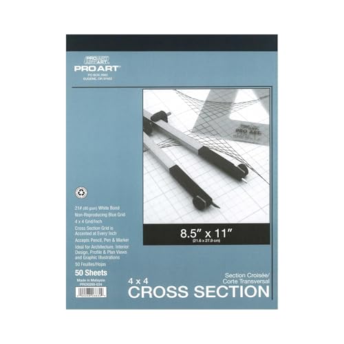 Pro Art 8-1/2-Inch by 11-Inch Cross Section Paper Pad, 4 Squares per Inch - Image 1
