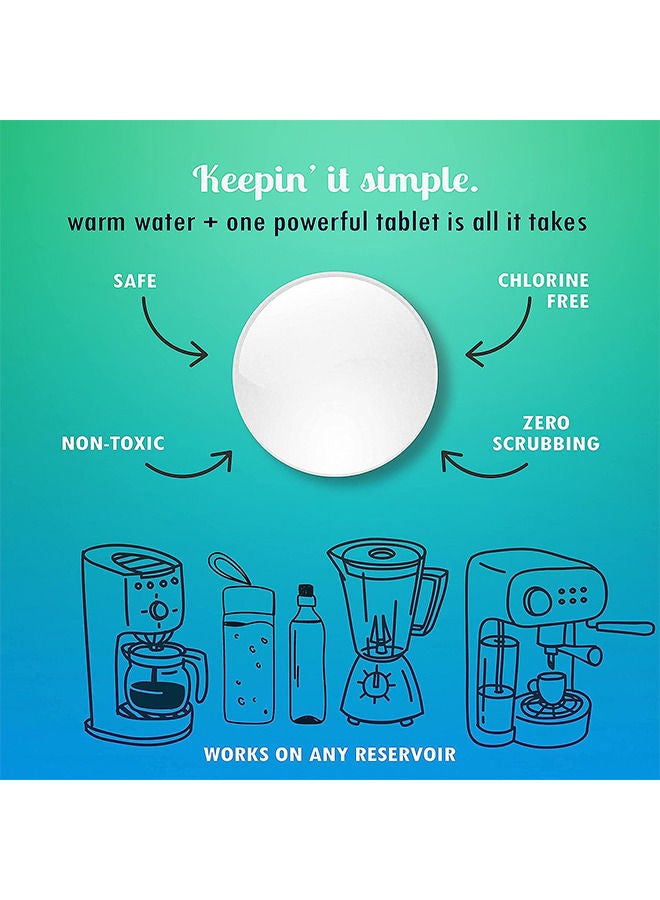 اوراديس 50 قرص تنظيف مصمم للإسبريسو وصانعات القهوة متعددة الاستخدامات، يعمل أيضًا على تنظيف زجاجات الماء وكوب القهوة والأكواب الفولاذية والغلايات لإزالة التراكمات الجيرية. - Image 2