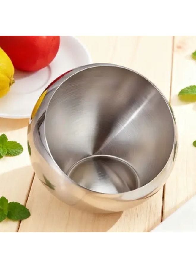 Stainless Steel Salad Bowl Large Capacity Mixing Serving Silvery Minimalist Design - Image 2