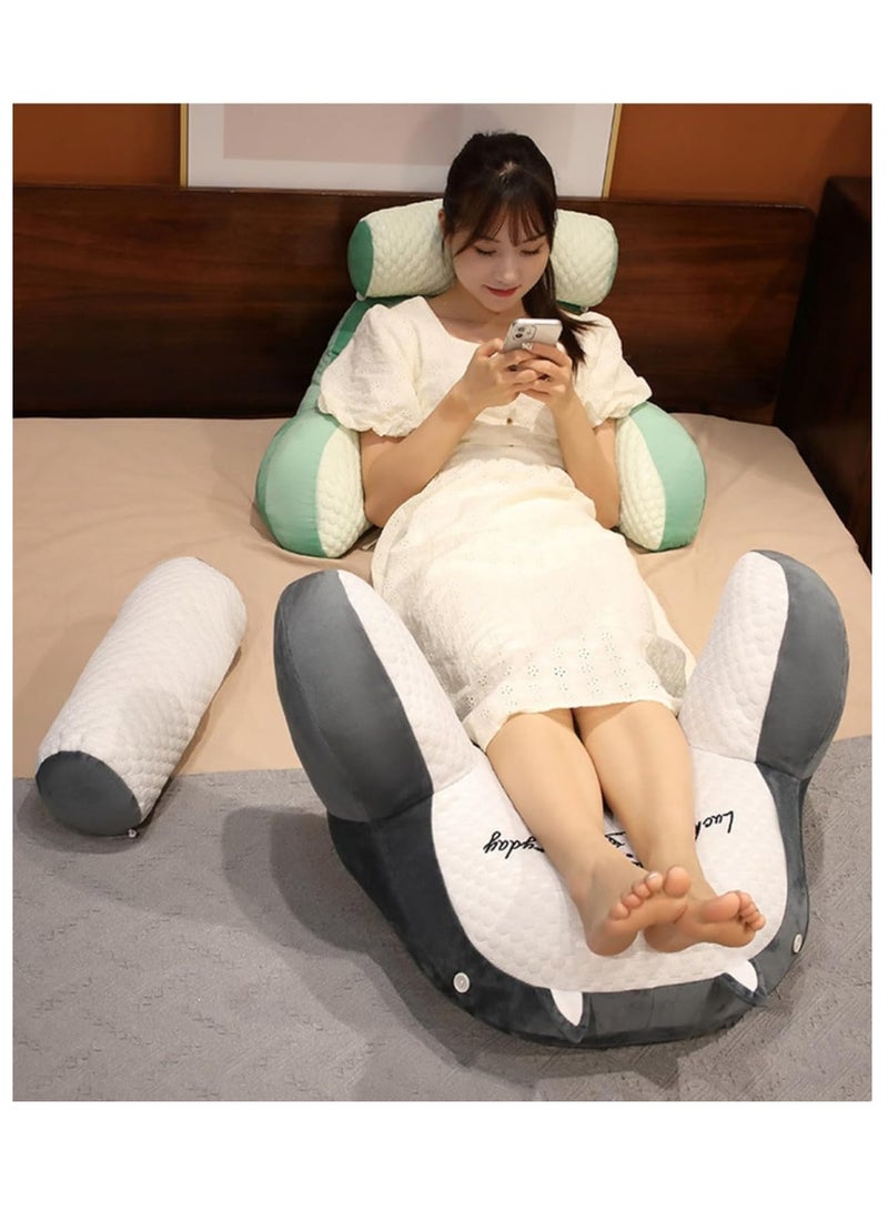 Blueland Reading Pillow, Large Size Backrest Pillow, Bed Rest Sit up Pillow with Detachable Neck Roll & Arms, Back Support Lumbar Cushion, Memory Foam Pillow with Removeable and Washable Cover - Image 4