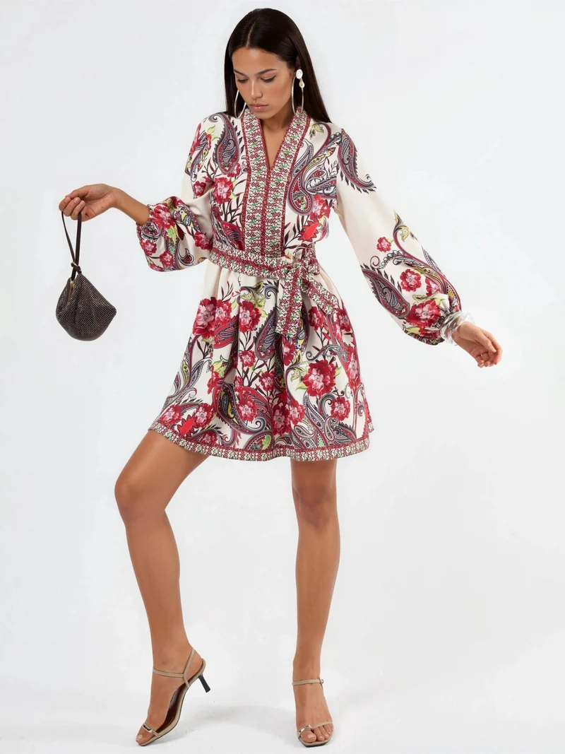 جينيفر Patterned A-line Mini Dress