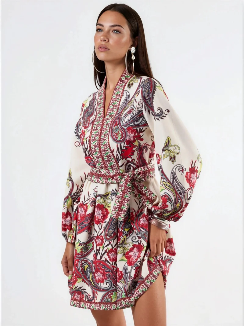جينيفر Patterned A-line Mini Dress