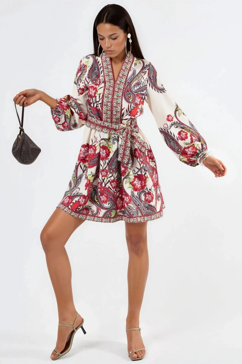 جينيفر Patterned A-line Mini Dress