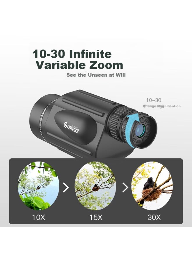 Leaysoo Chasing Light 10-30x50 High-definition High-magnification Nitrogen-filled Waterproof Handheld Monocular Telescope, Birdwatching Scope With Large Aperture - Image 4