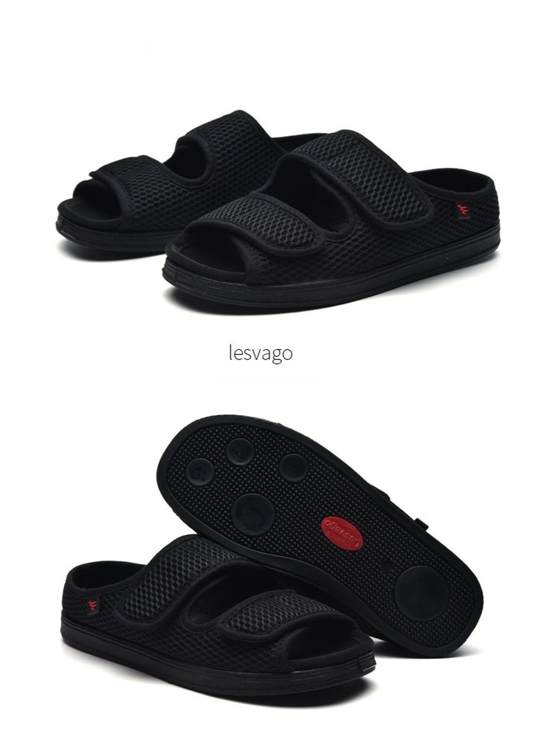 ليسفاجو أحذية ليسفاغو واسعة القدمين لعلاج تورم إبهام القدم، بجزء علوي من القماش الناعم والمريح القابل للفتح - أحذية لمرضى السكري - Image 2