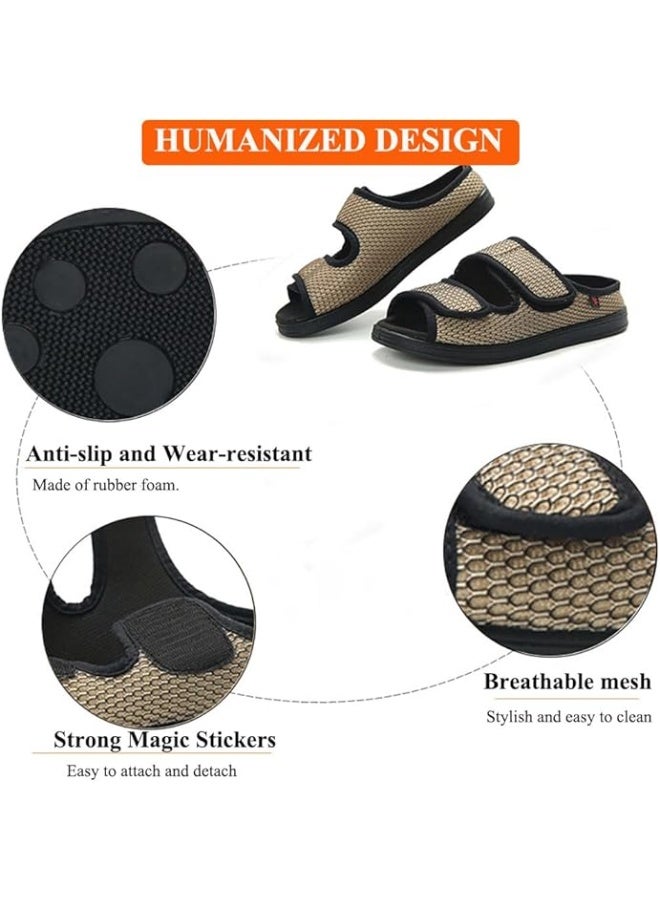 ليسفاجو أحذية ليسفاغو واسعة القدمين لعلاج تورم إبهام القدم، بجزء علوي من القماش الناعم والمريح القابل للفتح - أحذية لمرضى السكري - Image 3