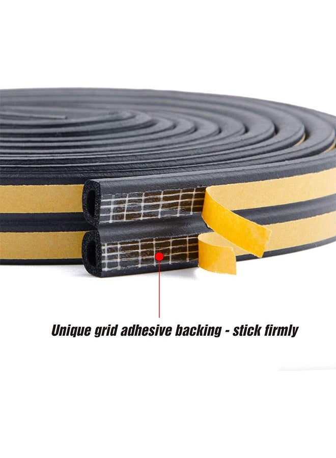 GIFT Door & Window Weather Stripping, Soundproof Insulation Seal Strip with Self-Adhesive Rubber Collision Protection, 16.5 Ft (Black) - Image 5