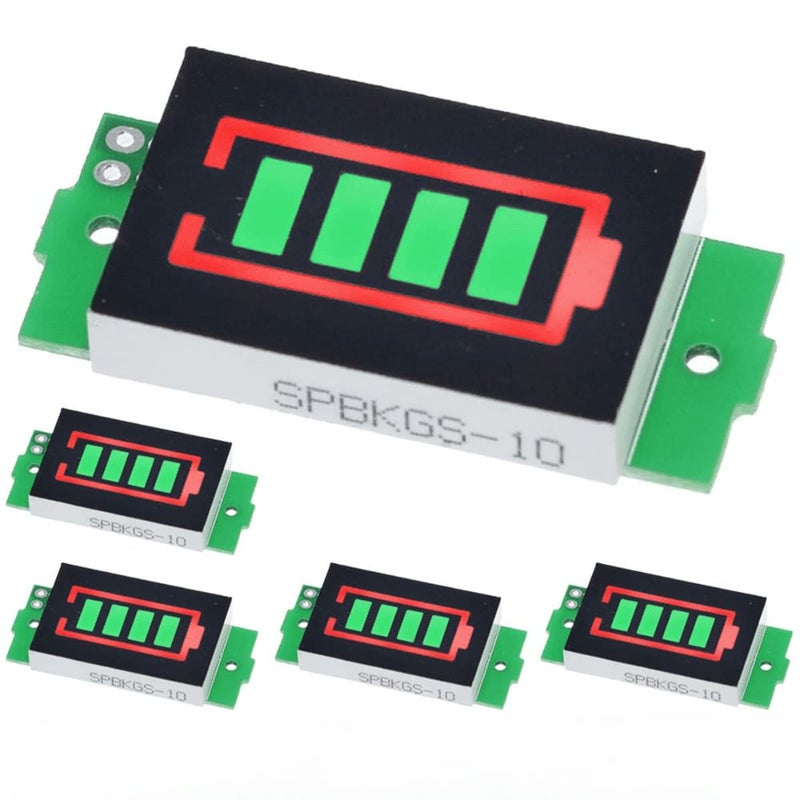 أخضر 5 قطع وحدة مؤشر سعة بطارية ليثيوم لوحة عرض 1S 2S 3S 4S 5S 6S 7S 8S لـ Esp32 Raspberry Pi - Image 1