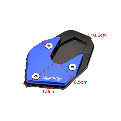 LEDISHUN Motorcycle Kickstand Pad Side Stand Foot Extension Enlarger Plate Support (for Suzuki Vehicle) Gixxer 250 SF 250 SF 150,155,INTRUDER 150 (Blue) - Image 2