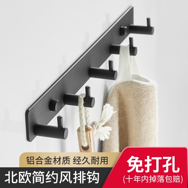 Space Aluminum Door Hook Wall-Mounted Toilet Towel Hook White Wall Hood Hanger Hook - Image 5