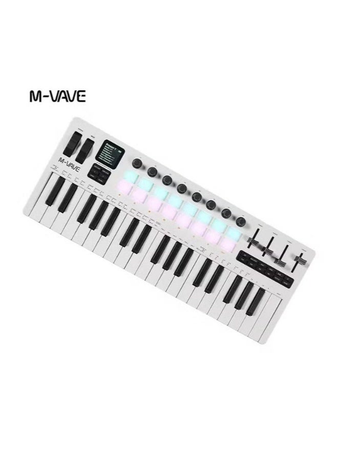 M-VAVE SMK-37 PRO Keyboard MIDI Controller 37 Key 16 RGB Pads&8 Knobs Supports Wireless Connection Systems Software Operation - Image 1