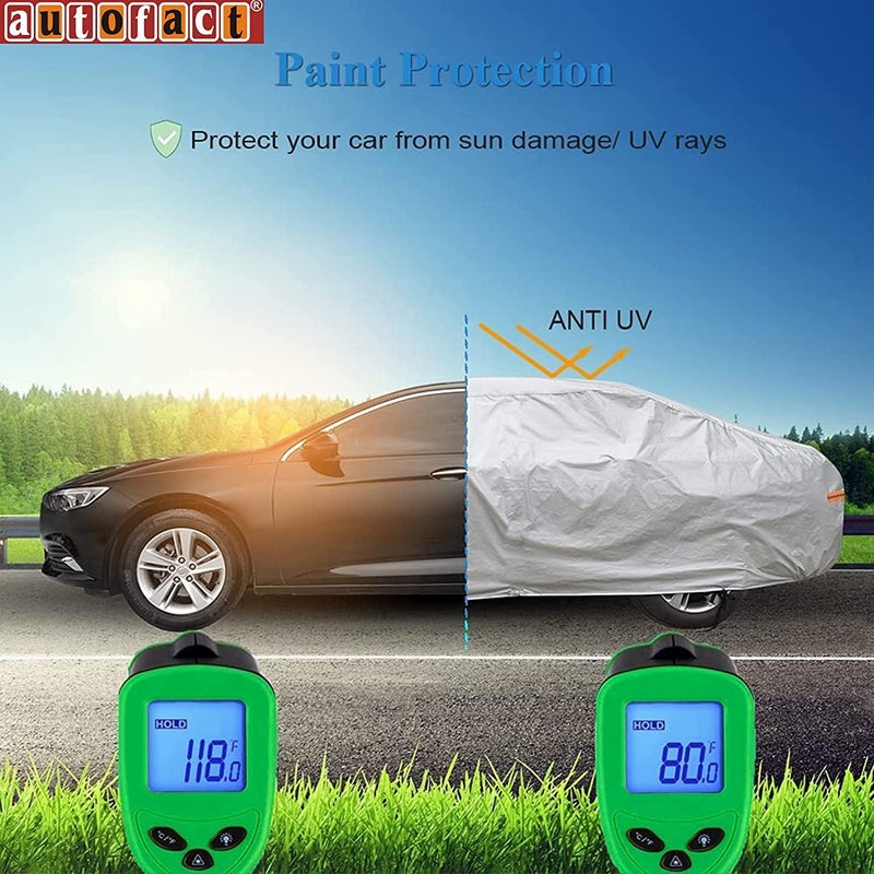 Autofact Waterproof Car Body Cover Compatible with Toyota Innova Hycross with Mirror Pockets (Shinning Silver) - Image 5