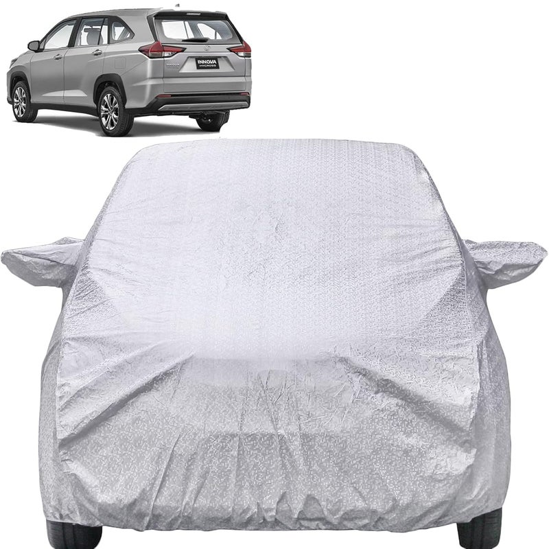 Autofact Waterproof Car Body Cover Compatible with Toyota Innova Hycross with Mirror Pockets (Shinning Silver) - Image 1
