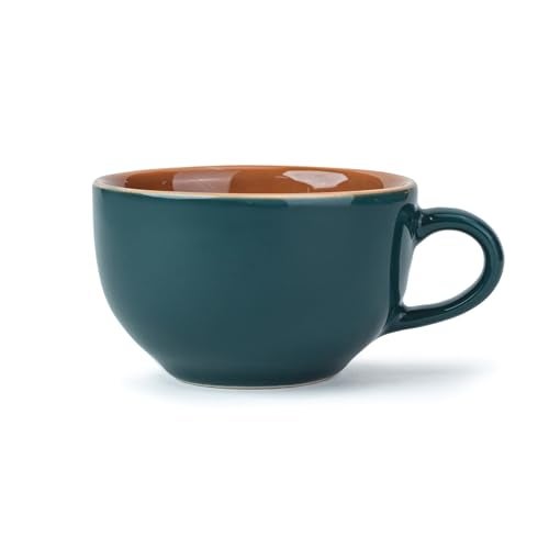 Shay Large Ceramic Coffee Cup, 1pc, Teal Green, 320ml | Cappuccino Cup | Glossy Finish | Premium Porcelain Coffee Mug | Microwave Safe (XL Cuppa 1pc - Teal Green) - Image 1