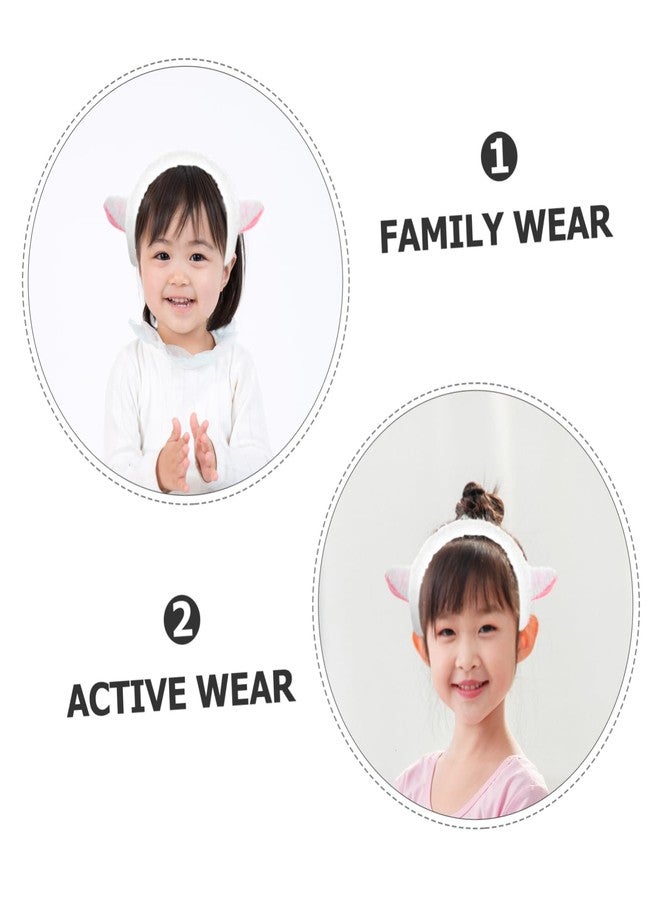 VICASKY Plush Lamb Ear Headband for Boys and Girls Hair Hoop Animal Costume Accessory for Dress up and Cosplay Farm-themed Parties Events - Image 3