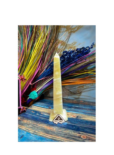 Pharaonic obelisk made of alabaster stone from Egypt Antiques, handmade, 100% natural