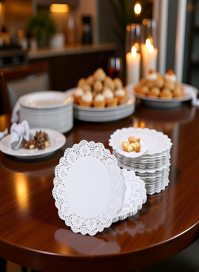 Rosojodg 150 Pcs 6 inch White Lace Paper Doilies Disposable Round for Buffet Cake Fried Food Party Wedding Tableware Decoration, Disposable Doilies Kitchen and Table Linens, Small Paper Doilies - Image 5