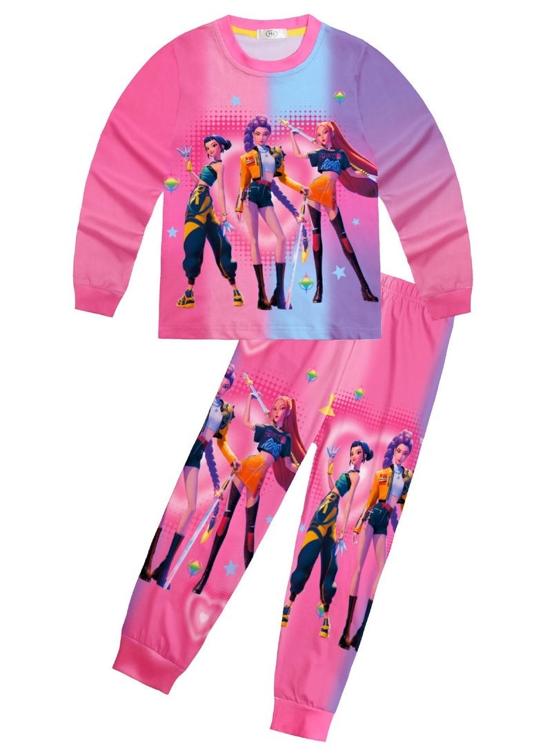 general K-POP: Demon Hunting Girl Group Long Sleeve Loungewear Available in Various Sizes Featuring Exquisite Prints Breathable and Comfortable - Image 2