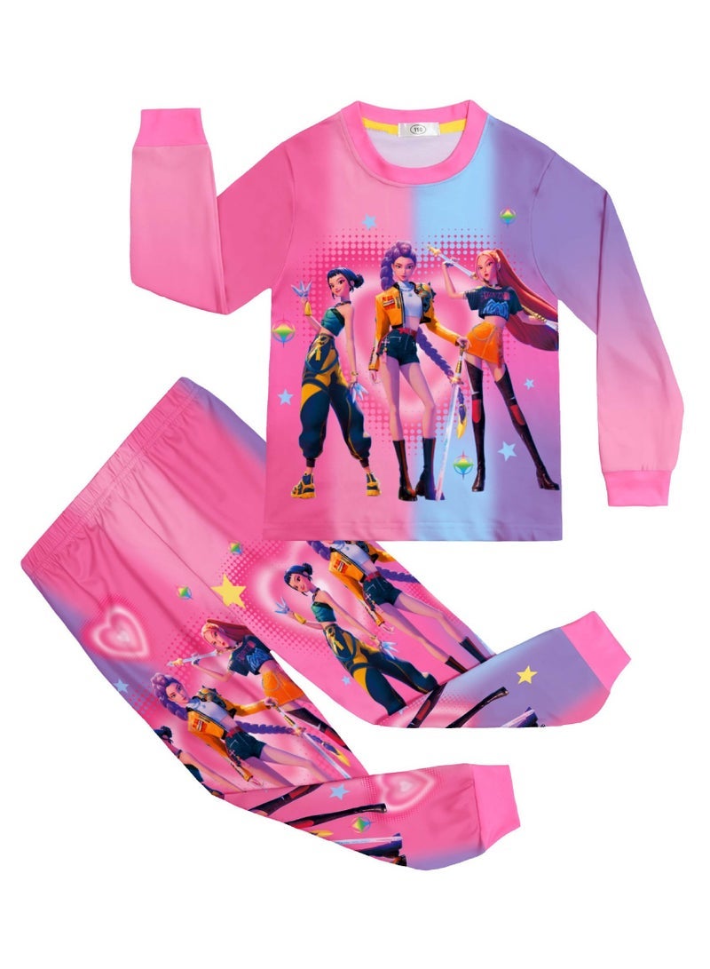 general K-POP: Demon Hunting Girl Group Long Sleeve Loungewear Available in Various Sizes Featuring Exquisite Prints Breathable and Comfortable - Image 1
