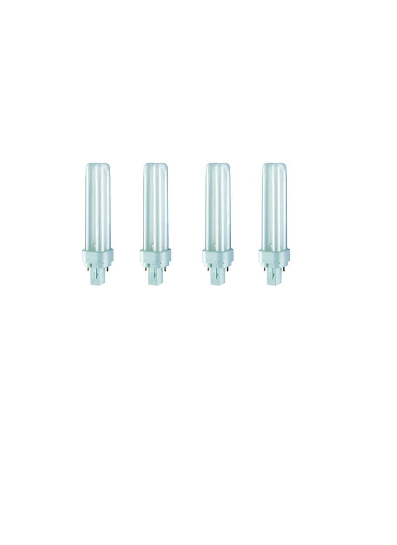 Osram Osram Dulux D Home Decorative Durable Fluorescent Lamp (G24d-2 18W 840 4000K 1200lm) 2 PIN Pack of 4, luminous flux - COOL WHITE  - Image 1