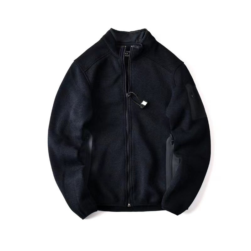 Niaojia'S Same Style Thickeneded Knitted Fleece Jacket, Loose Sports Stand-Up Collar Jacket For Men And Women, Warm Cardigan Jacket For Couples - Image 1