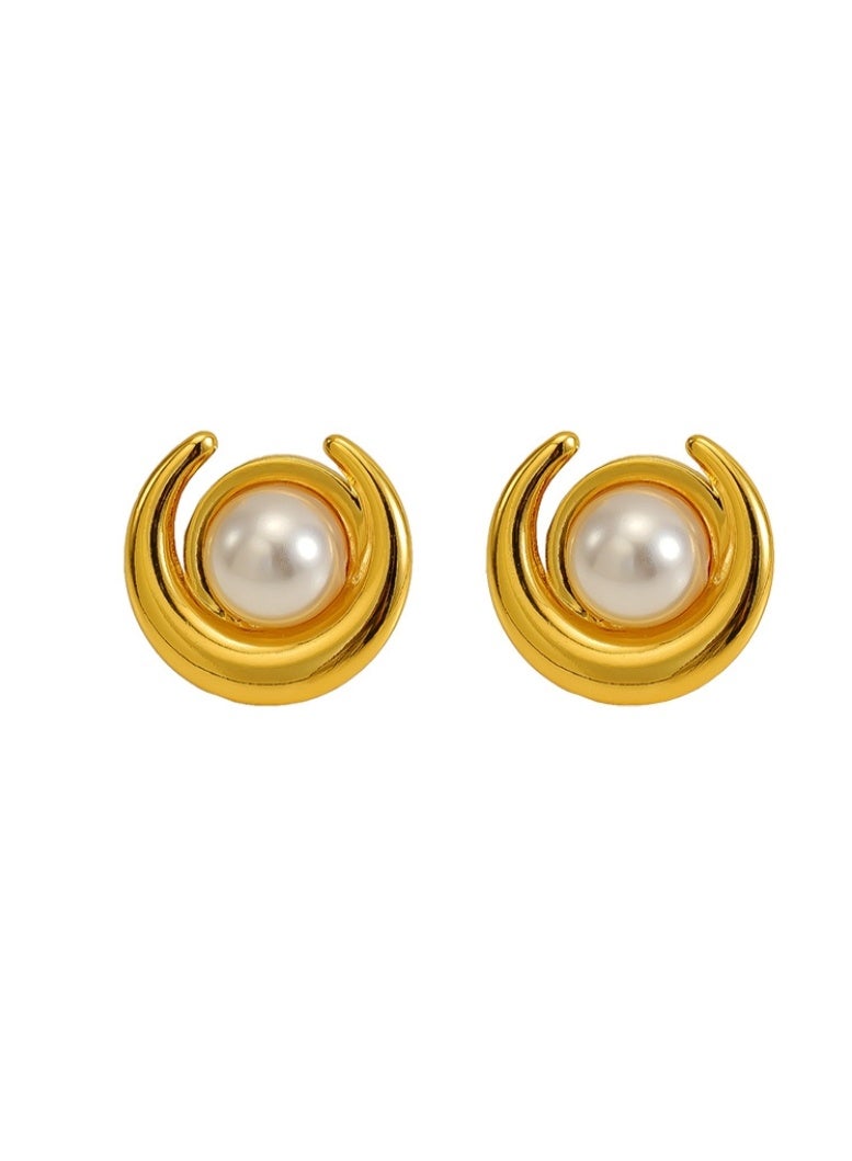 لاتين قرط نسائي مطلي بالذهب عيار 18 قيراطًا من الفولاذ المقاوم للصدأ للنساء والفتيات - Image 3