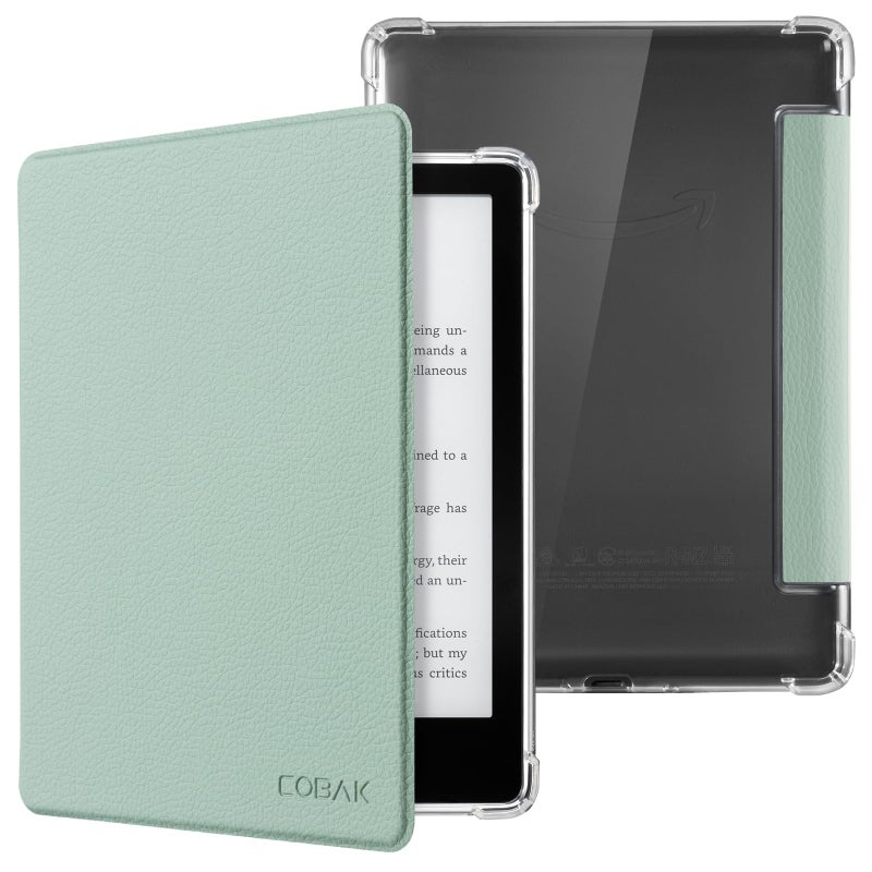 CoBak Case for Kindle Paperwhite (6.8" 11th Generation 2021 Released) & Paperwhite Signature Edition- New PU Leather Cover and Clear Soft Silicone Back Cover with Auto Sleep Wake Feature - Image 1
