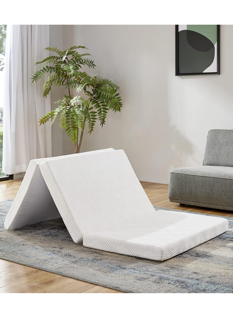 COMFY FOLDING SEMI MEDICATED PORTABLE MATTRESS WHITE SINGLE 45 - Image 1
