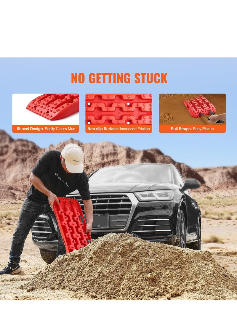 Generic 10 TON Traction Boards with PP Material, Recovery Boards for Off-road Vehicles/Cars/Pickups/SUVs/RVs, Pair Tire Traction Mats on Sand, Mud and Loose Terrain, Short, Orange(2 PCS)  - Image 4