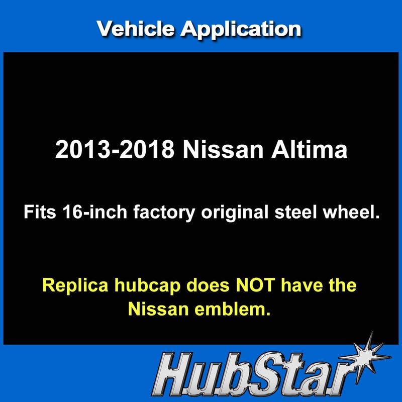 Hubstar Hubcap Replacement for Nissan Altima 2013-2018, 16-inch Premium Wheel Cover, Silver, (1 Piece) - Image 5