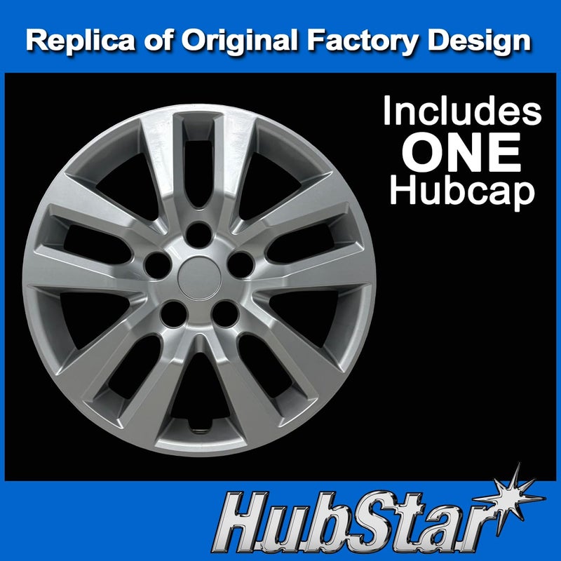 Hubstar Hubcap Replacement for Nissan Altima 2013-2018, 16-inch Premium Wheel Cover, Silver, (1 Piece) - Image 2