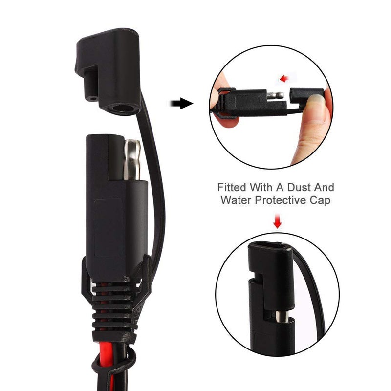 iMESTOU 2FT SAE O Ring Terminal Harness with 10A Fused 2-Pin Quick Disconnect Plug (5PCS-Pack) - Image 5
