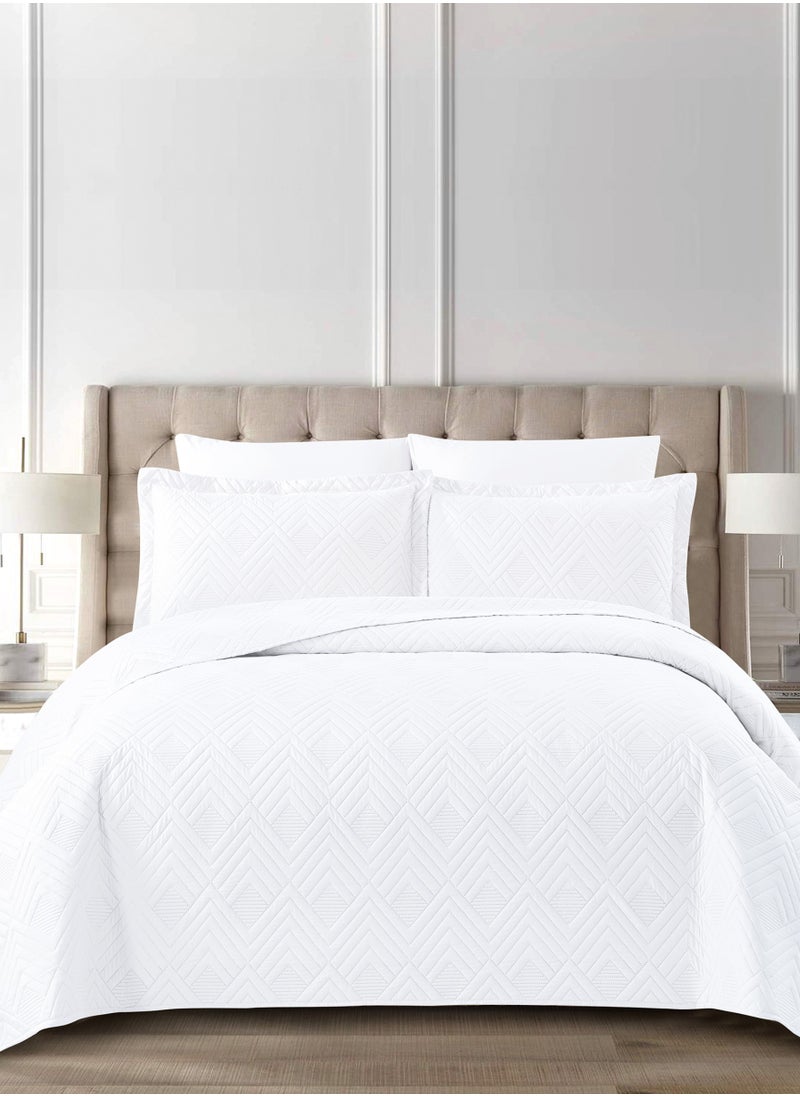Donetella - Bedspread Coverlet Set 3-Pcs Single Size Bed Fits(120 X 200 Cm) Soft Luxurious Solid Compressed Comforter With Fitted Sheet Pillow Sham And Pillowcases, - Image 1