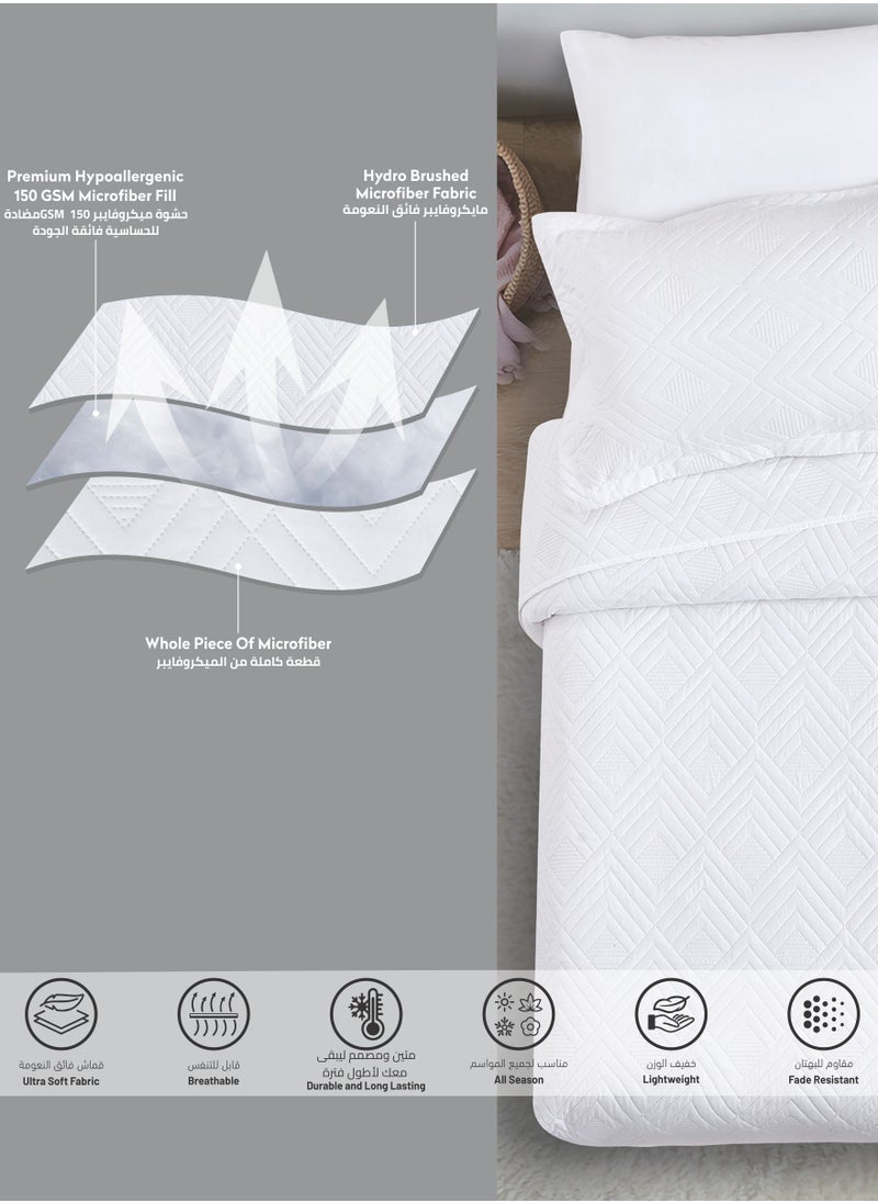 Donetella - Bedspread Coverlet Set 3-Pcs Single Size Bed Fits(120 X 200 Cm) Soft Luxurious Solid Compressed Comforter With Fitted Sheet Pillow Sham And Pillowcases, - Image 1