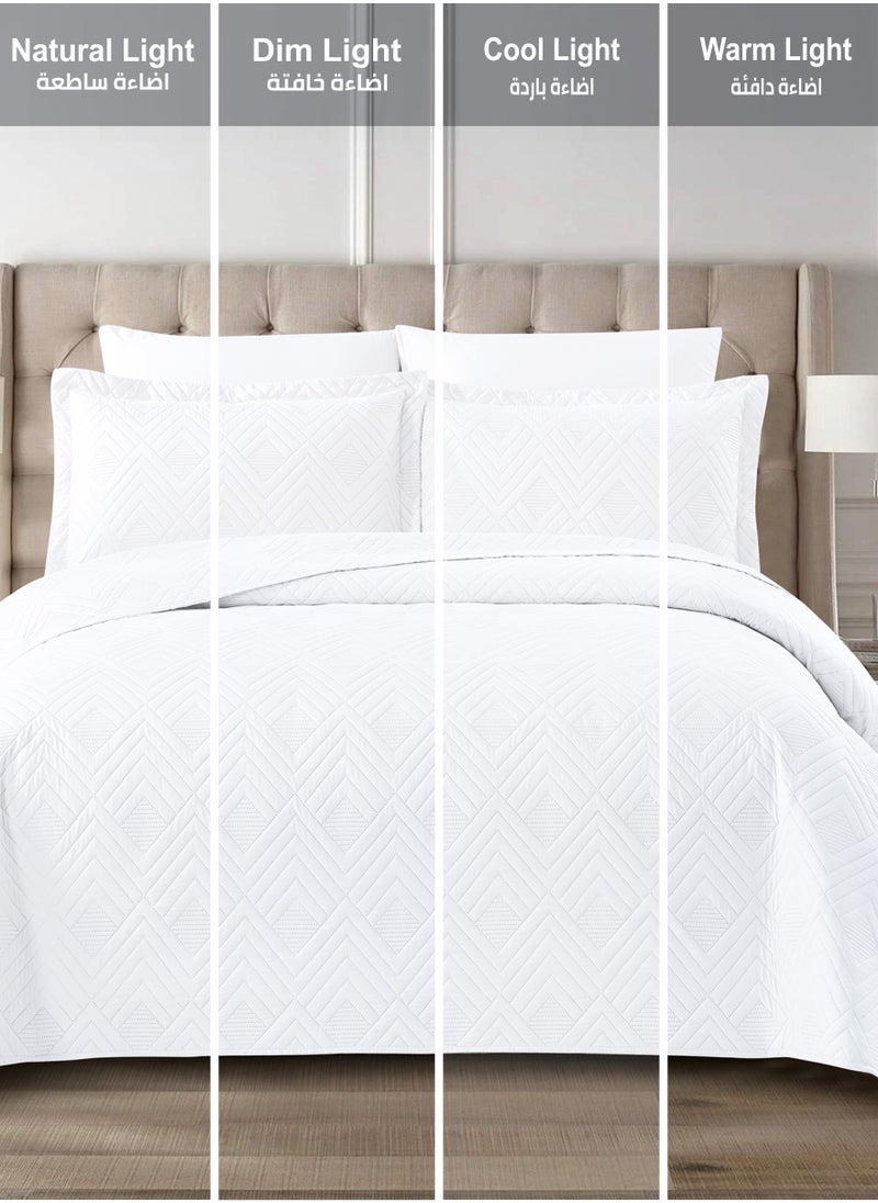 Donetella - Bedspread Coverlet Set 3-Pcs Single Size Bed Fits(120 X 200 Cm) Soft Luxurious Solid Compressed Comforter With Fitted Sheet Pillow Sham And Pillowcases, - Image 1