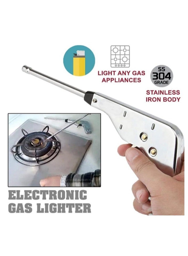 Kitchen Lighter Metal Self Sparking Metal Kitchen Lighter for Stove Ignition - Electronic Lighter for Kitchen Stoves Made of Steel Suitable for Gas Grills, BBQ, Cooking Stoves, Ovens Kitchen Lighter Self Ignition Stainless Steel Kitchen Lighter for Stove - Electronic Lighter for Grill and Stove Ignition - Kitchen Stove Ignition for Candle Stove, BBQ and Camping - Metal Kitchen Lighter with Sparking for Stove Ignition - Stove Lighter  - Image 3