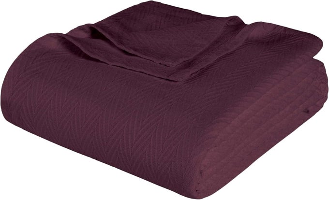 METRO ALLSEASON COTTON BLANKET WOVEN BLANKET FOR COUCH BED BEDDING FARMHOUSE HOME ESSENTIALS CUTE AND COZY BOHEMIAN BLANKETS HERRINGBONE WEAVE THROW SIZE PLUM