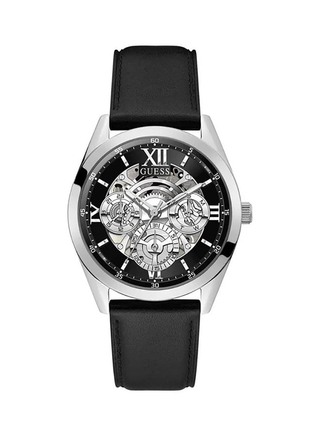 GUESS ساعة جيس التناظرية بمينا فضي للرجال GW0389G1 - Image 1