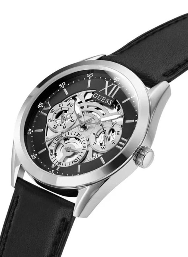 GUESS ساعة جيس التناظرية بمينا فضي للرجال GW0389G1 - Image 4