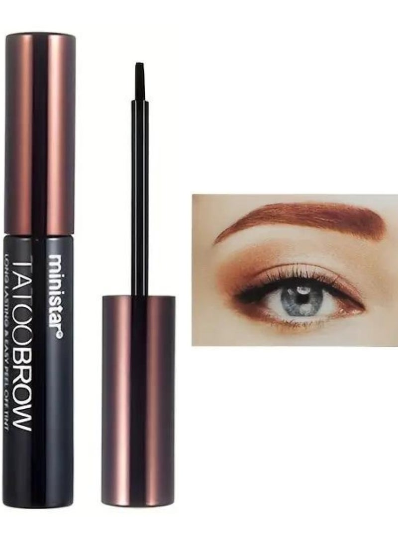 Ministar - Tattoo Brow Peel Off Tint Long Lasting and Easy 3 Days Peel Off Tint Tattoo Eyebrow Gel Enriched with Royal Jelly and Aloe Vera Waterproof and Smudge proof Peel Off Tint Light Brown - Image 1