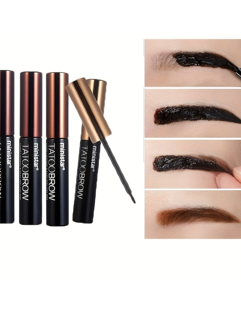 Ministar - Tattoo Brow Peel Off Tint Long Lasting and Easy 3 Days Peel Off Tint Tattoo Eyebrow Gel Enriched with Royal Jelly and Aloe Vera Waterproof and Smudge proof Peel Off Tint Light Brown - Image 1