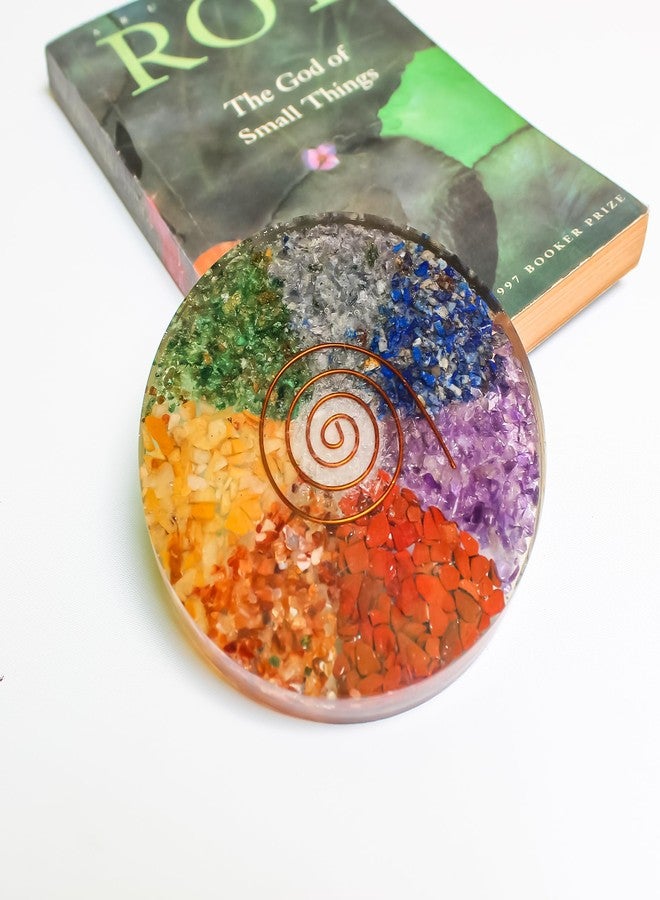 The Cosmic Connect قاعدة شحن المياه الكريستالية لسبعة شاكرات من كوزميك كونكت | قرص كريستالي مُنشط مع تعليقة رمز القوة | أداة لموازنة الشاكرات وتنشيط المياه للتأمل والشفاء والعافية - Image 2