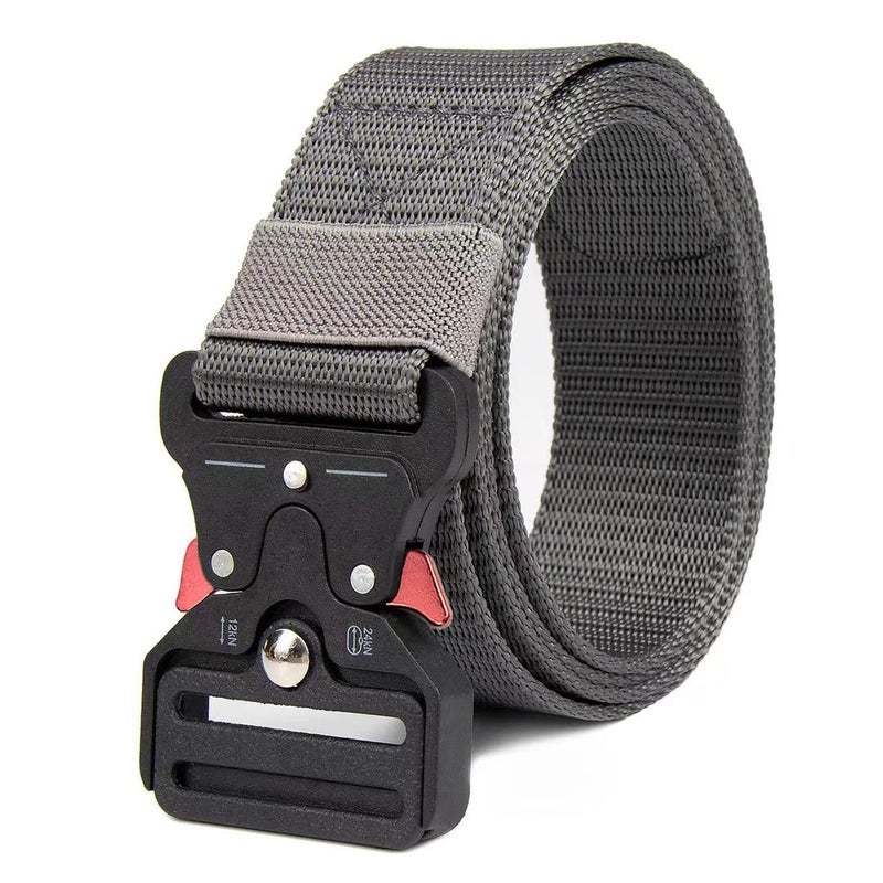 Tactical Cobra Belt Mens Outdoor Nylon Buckle Red ears gray 