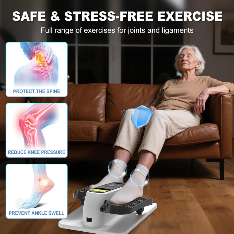 OSCILLATING SLIM Under Desk Elliptical Machine, Electric Seated Pedal Exerciser,Elliptical Leg Exercisers for Seniors,Mini Ellipse Leg Exerciser with Remoter,12 Adjustable speeds Pedal Exerciser - Image 5
