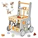 labebe Wooden Baby Walker Baby Push Walker Tool Toy for Toddlers Adjustable Speed Baby Walker with Wheel Learning Activity Walker for Girls Boys - Image 2